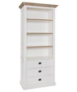 6144 RAL9010 - Book case Oakdale 3-drawers 3-shelves