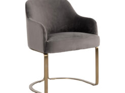 S4492 STONE VELVET - Chair Hadley Stone velvet / Brushed gold