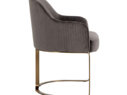S4492 STONE VELVET - Chair Hadley Stone velvet / Brushed gold