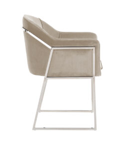 S4516 KHAKI VELVET - Chair Tresanto Khaki Velvet / Silver