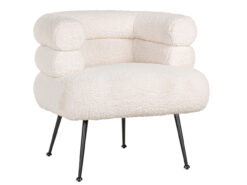 S4520 WHITE - Easy Chair Amelia White Faux Sheep / Black