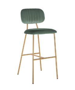 S4523 JADE VELVET - Bar stool Xenia Jade Velvet / Brushed Gold